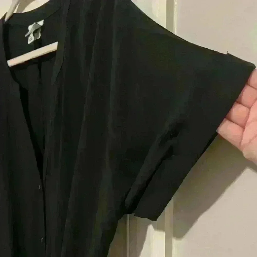 Ava & Viv size X black dress button down w tie like new condition - Picture 5 of 8